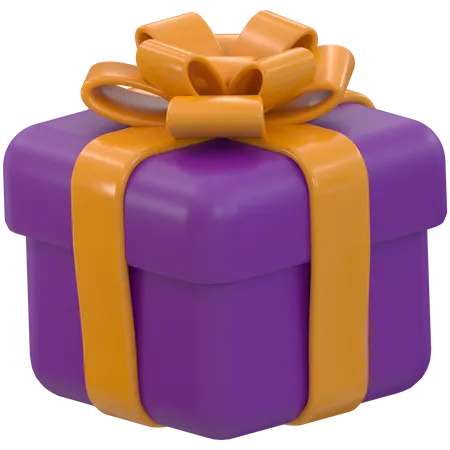 Purple Gift  3D Icon