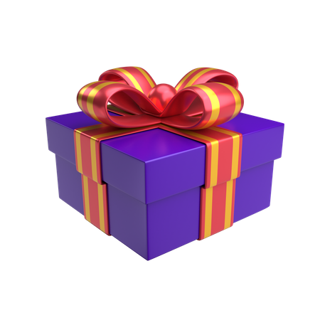 Purple Gift 3D Illustration