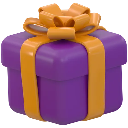 Purple Gift 3D Icon
