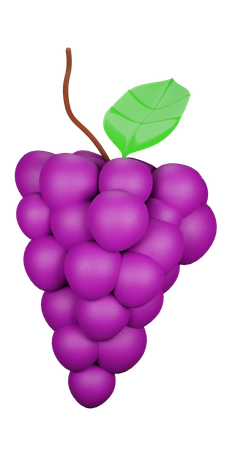 Purple Grapes  3D Icon