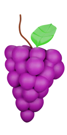 Purple Grapes  3D Icon