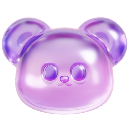 Purple Gummy Bear Head  3D Icon