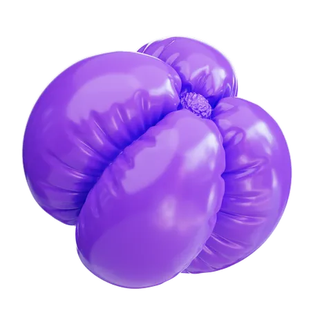 Purple inflatable balloon  3D Icon