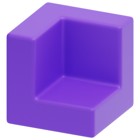 Purple L Frame  3D Icon