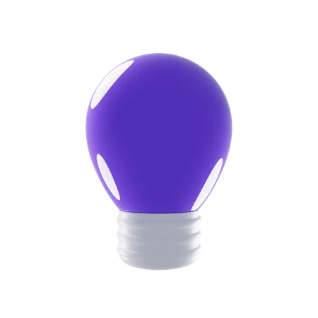 3 D Lamp With Purple Color 3D Icon