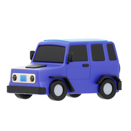 Purple Off-Roader Car  3D Icon