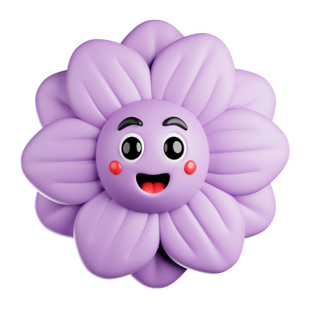 Purple Popcorn Flower  3D Icon