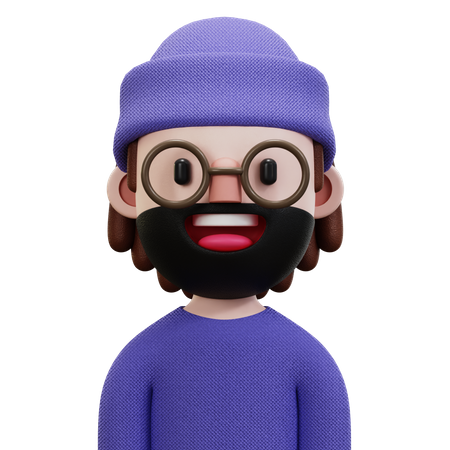 Purple Shirt Man  3D Icon