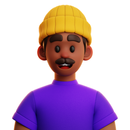 PURPLE SHIRT MAN  3D Icon