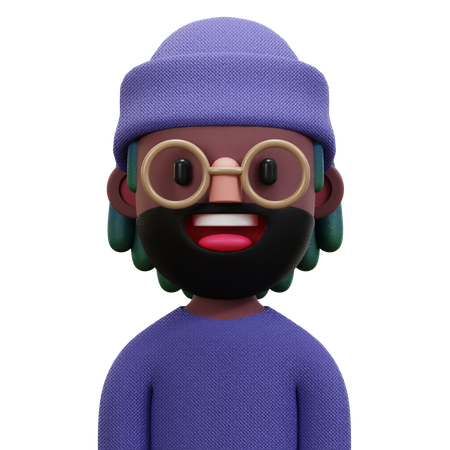 Purple Shirt Man 3D Icon