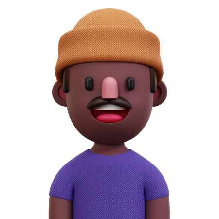 Purple Shirt Man 3D Icon