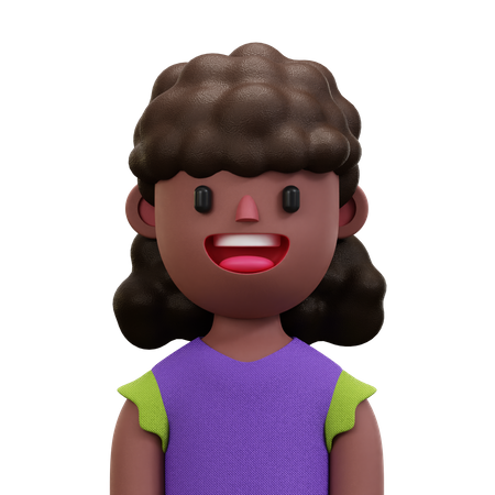 Purple Shirt Woman  3D Icon