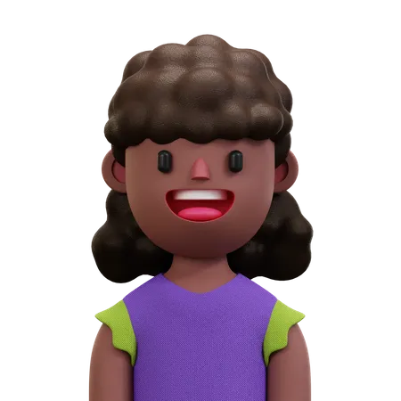 Purple Shirt Woman  3D Icon