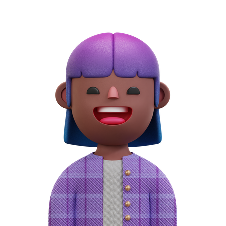 Purple Shirt Woman  3D Icon