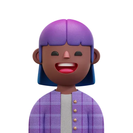 Purple Shirt Woman  3D Icon