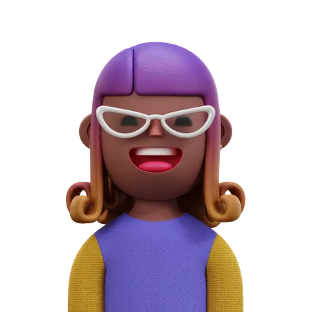 Purple Shirt Woman  3D Icon