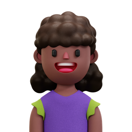 Purple Shirt Woman  3D Icon