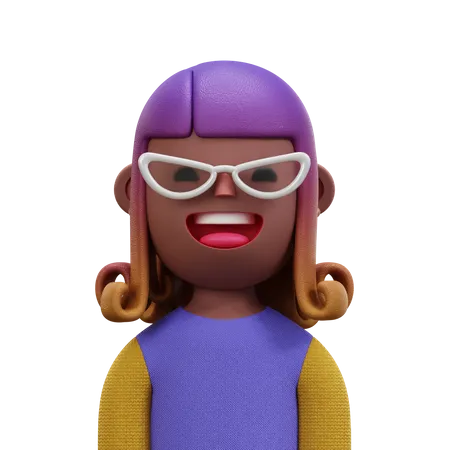 Purple Shirt Woman 3D Icon