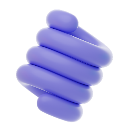 Purple Soft Body Spring Shape  3D Icon