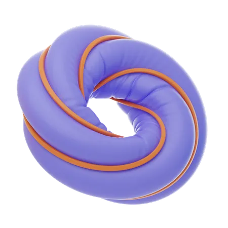 Purple Soft Body Twisted Ballon Ring Shape  3D Icon