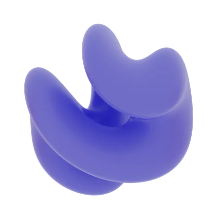 Purple Soft Body Twisted Ring Shape  3D Icon
