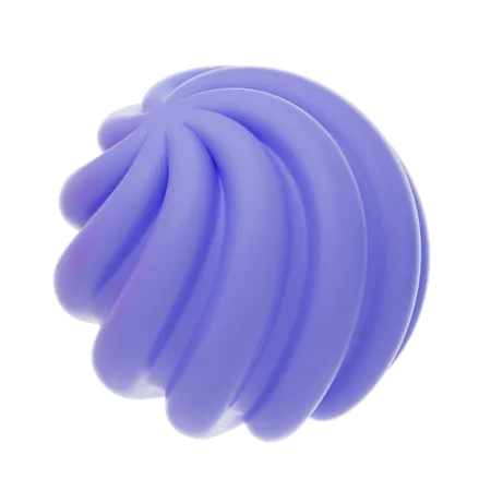 Purple Soft Body Twisted Wavy Ball Shape  3D Icon