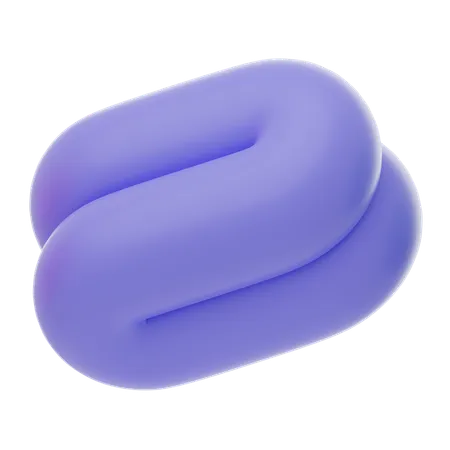 Purple Soft Body Wavy Line Shape  3D Icon