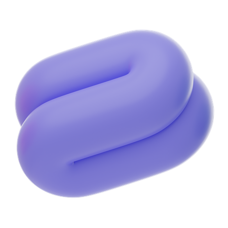 Purple Soft Body Wavy Line Shape  3D Icon