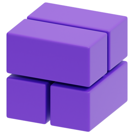Purple Split Cube  3D Icon