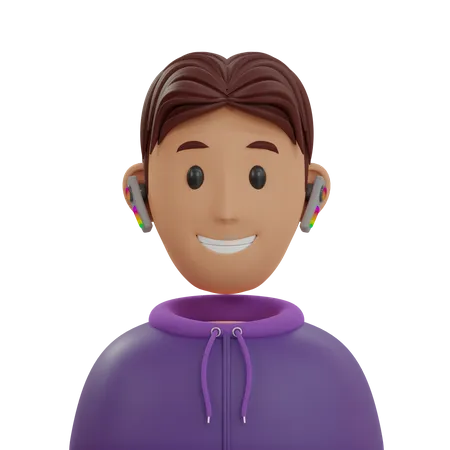Purple Sweater Man  3D Icon