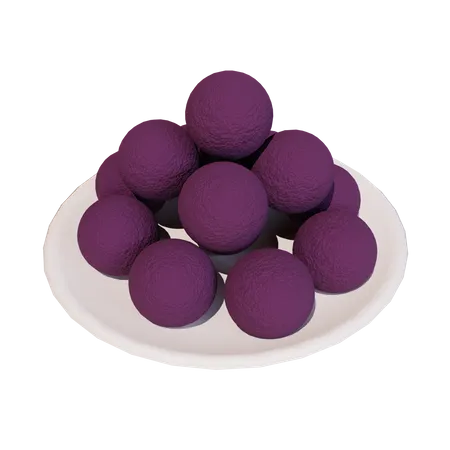 Purple Sweet Potato Ball 3D Icon
