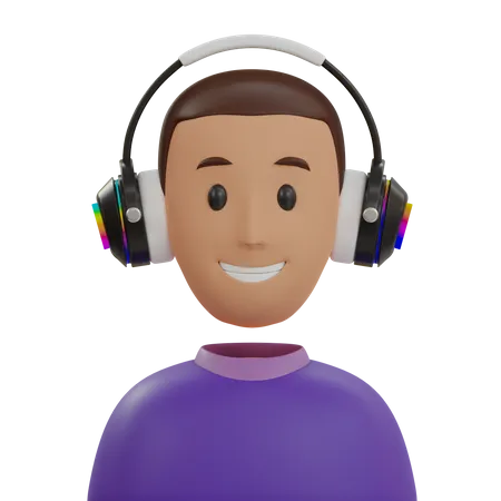 Purple T-Shirt Man  3D Icon