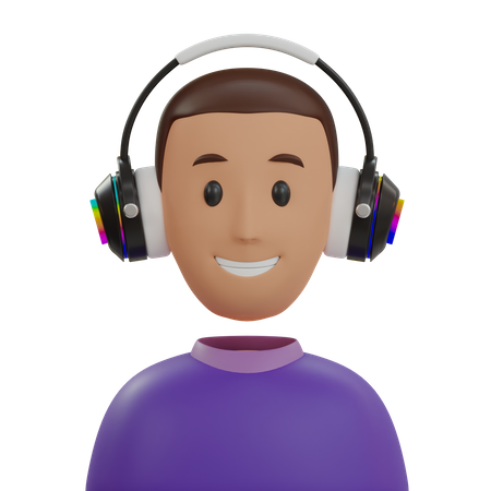 Purple T-Shirt Man  3D Icon
