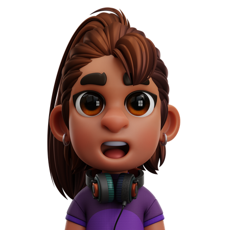 Purple T-Shirt Woman  3D Icon