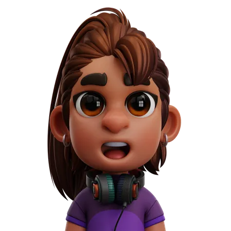 Purple T-Shirt Woman  3D Icon