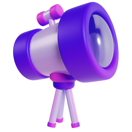 Purple Telescope  3D Icon