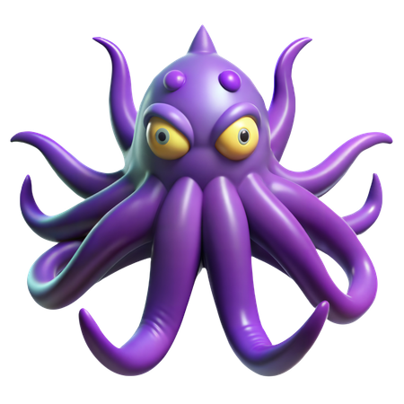 Purple Tentacled Monster  3D Icon