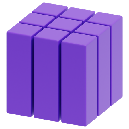Purple Vertical Grid  3D Icon