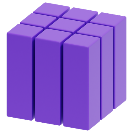 Purple Vertical Grid  3D Icon