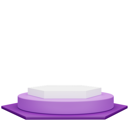 Purple white modern podium 3D Illustration