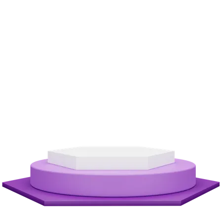 Purple white modern podium  3D Illustration
