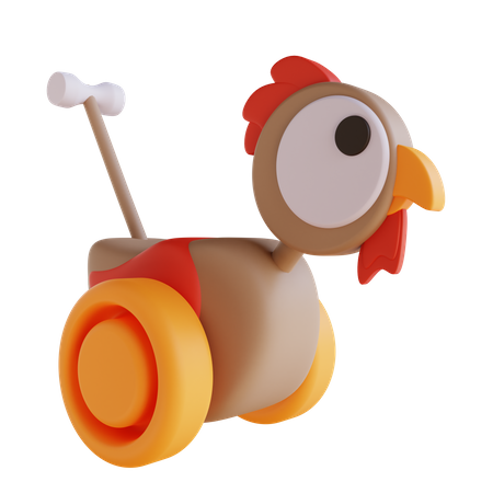 Push Chicken Toy  3D Icon