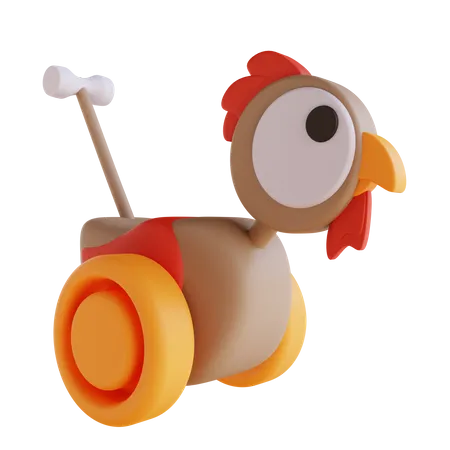 Push Chicken Toy  3D Icon