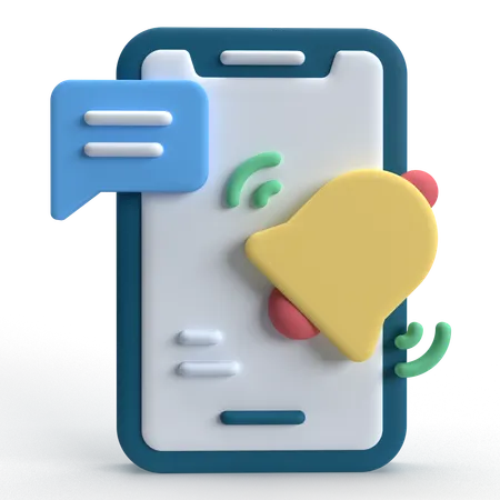Push Notification  3D Icon
