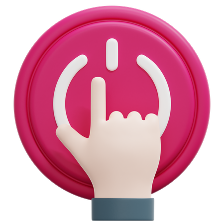 Push Power Button  3D Icon