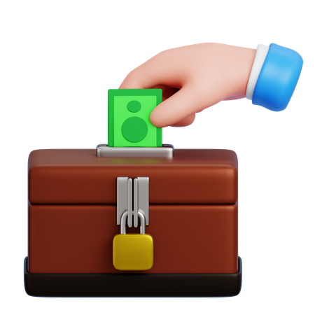 Putting Money  3D Icon