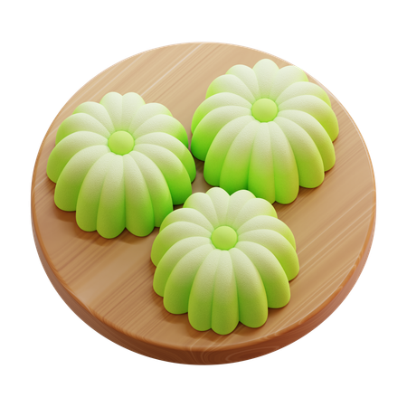 Bolo Putu Ayu Pandan  3D Icon