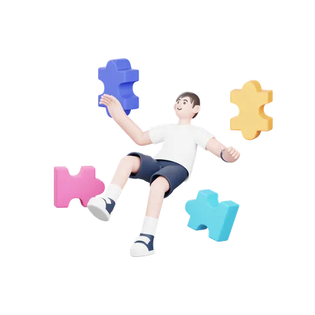 Puzzle  3D Illustration