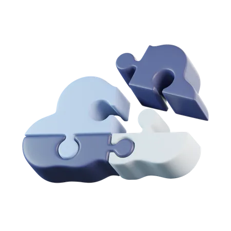 Puzzle Cloud  3D Icon