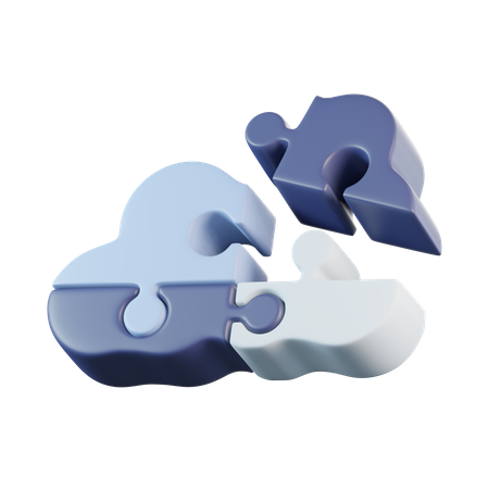 Puzzle Cloud  3D Icon